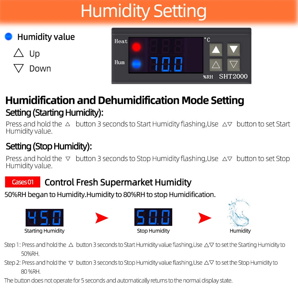 SHT-2000 Temperature Controller Thermostat Thermoregulator Incubator Relay Brewing Incubator Heater Cooler 12V 24V 220V