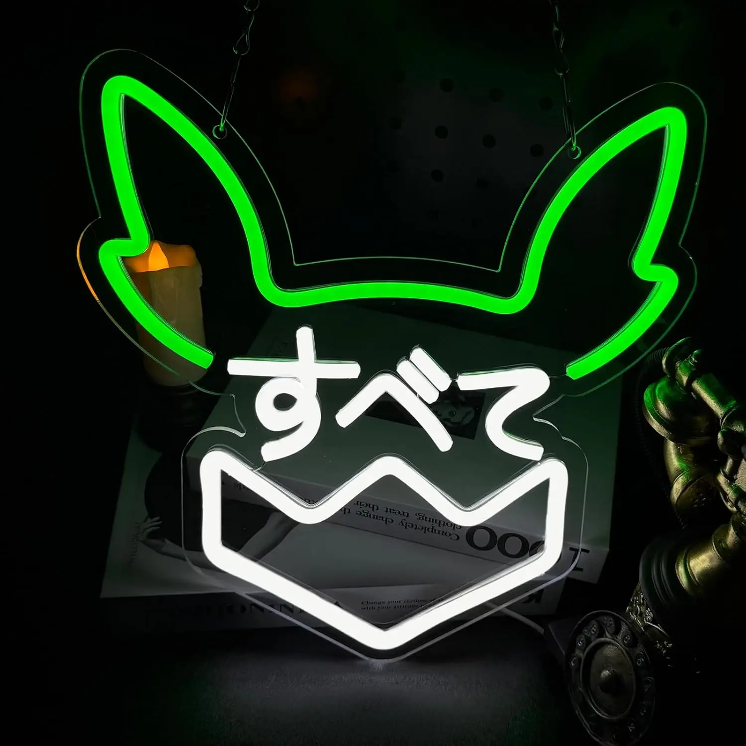 

Anime Bunny Neon Sign LED Rabbit Neon Light Dimmable Gaming for Bedroom Bar Man Cave Kid Room Japanese Wall Decor Gifts for Kids