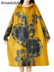 Max LuLu autunno vestiti lunghi 2024 moda donna stampata felpe con cappuccio oversize da donna Casual allentate felpe Vintage di lusso
