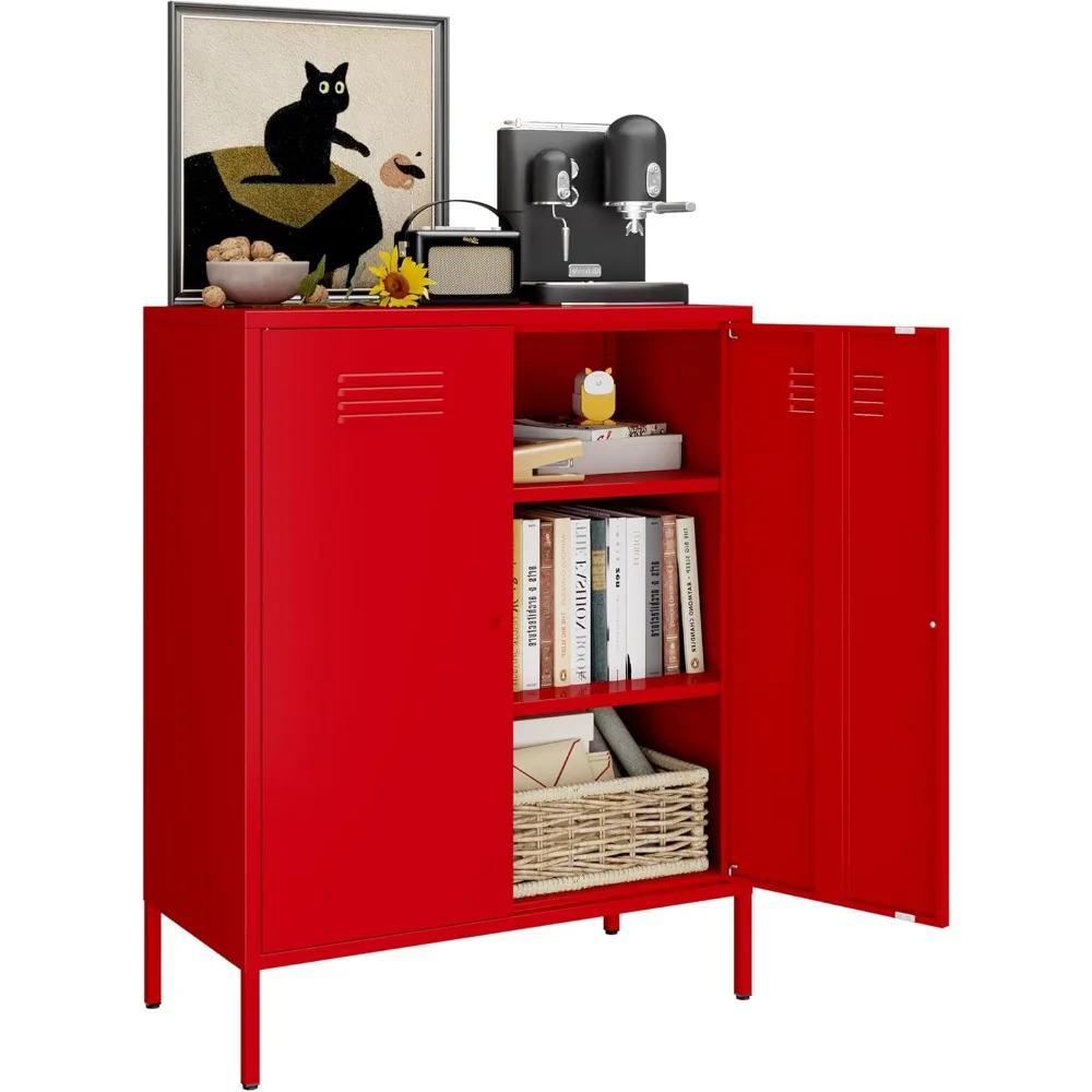 

3 Tier Metal Accent Storage Cabinet for Bedroom, Living Room,Bedside, Office,Kitchen,Entryway,Hallway-Sideboard Buffet Cabient w