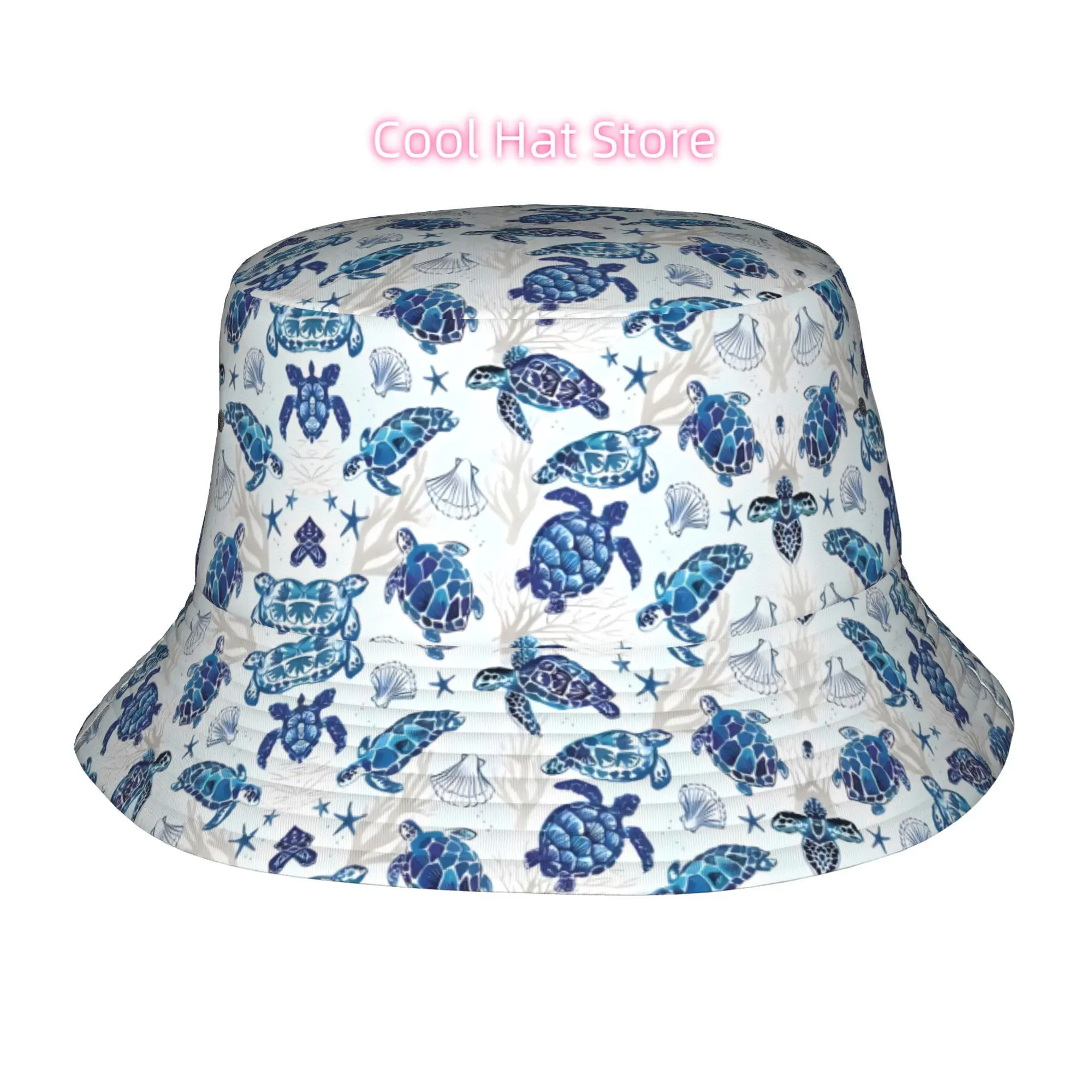 1pc, Turtle Shell Printed Fisherman Hats, Men's and Women's Bucket Hat Casual Outdoor Sun Hat for Parties Travel.