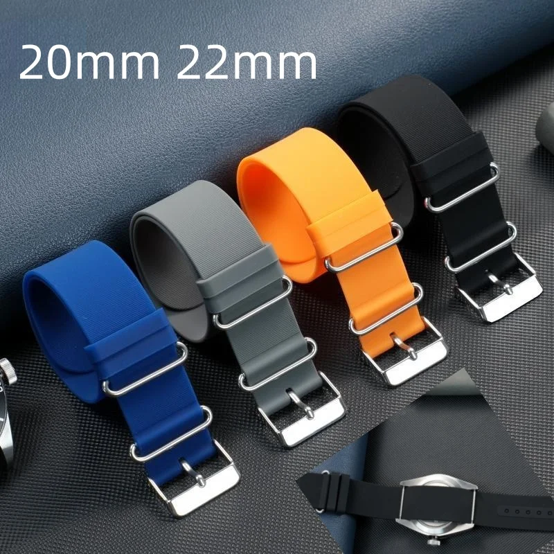 Uniwersalny pasek do zegarka 20mm 22mm z wysokowytrząsowej gumy silikonowej, miękki i lekki, do IWC SEIKO Tissot Omega