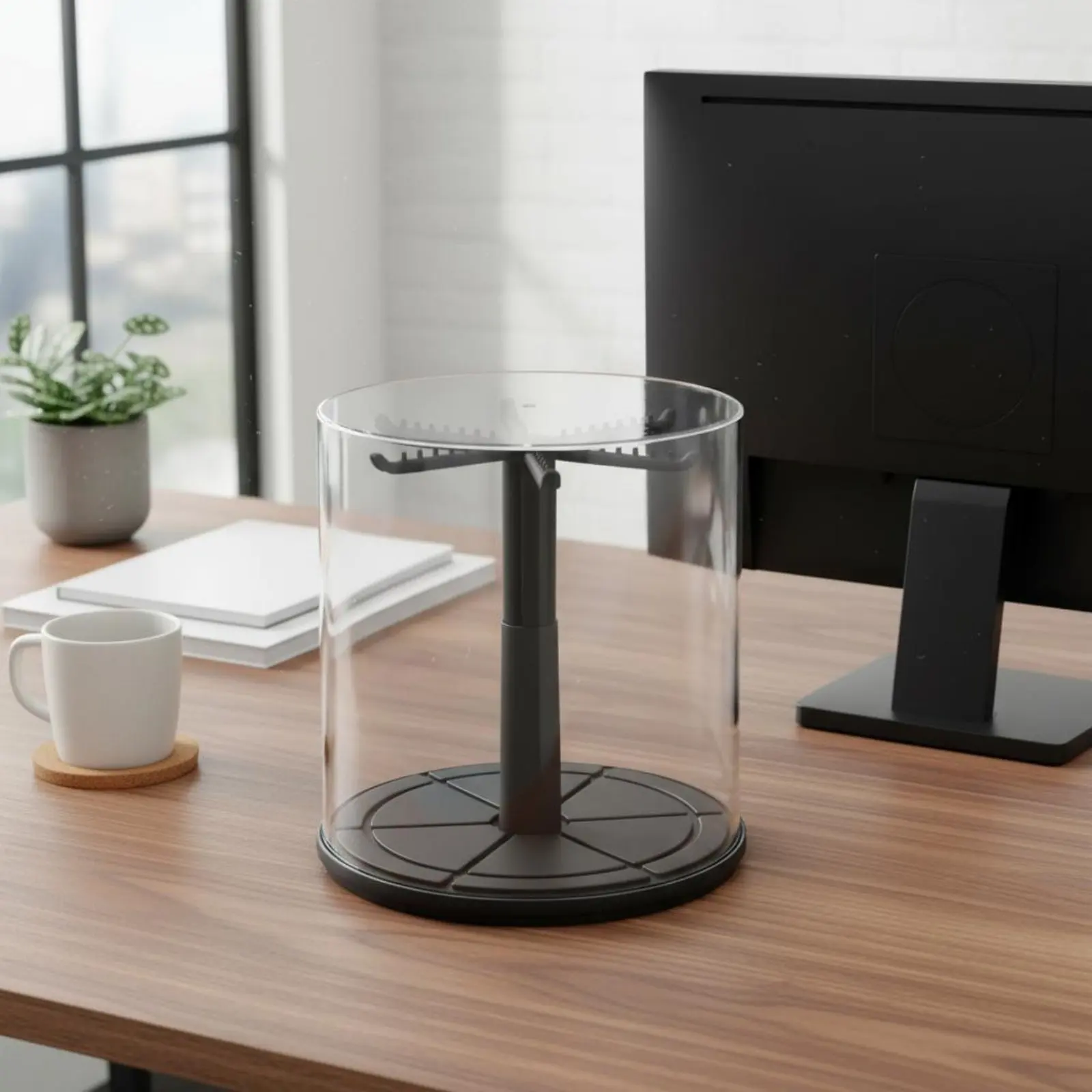 

Rotating Display Case Transparent Desktop Blind Box Holder Rotating Display Box 360° View Clear Figurine Organizer Space Saving