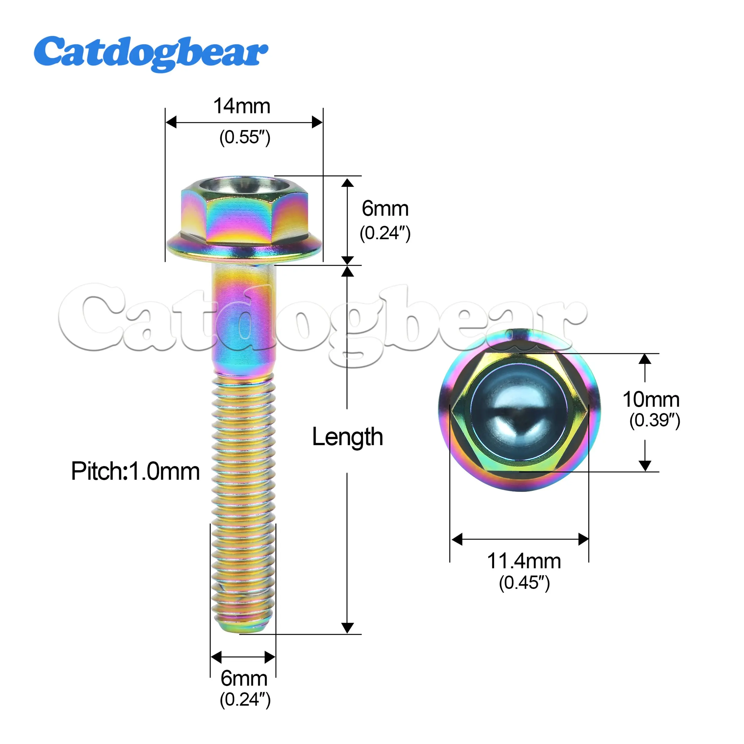 Catdogbear 4PCS Flange Head Bolts DIN6921 M6M8x10/15/20/25/30/35/40/45/50/55mm Flange Head Screws For Motorcycle Modified Parts