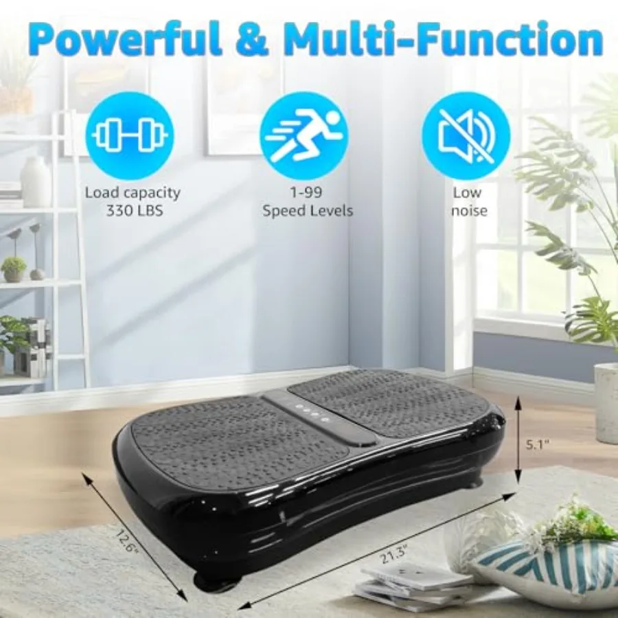 99 مستوى 330LBS آلة تمرين لوحة الاهتزاز الصغيرة للاستخدام المنزلي كامل الجسم تجريب الاهتزاز منصة اللياقة البدنية مع التكامل #5