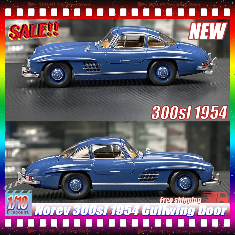 

New 1:18 Scale In Stock Norev 300sl 1954 Gullwing Door Alloy Car Models Collectible Ornament For Automotive Collectors Hobbyists