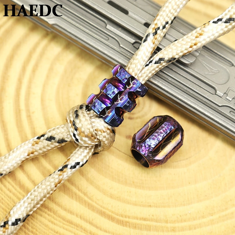 

Meteorite Crater Engraving EDC Paracord Titanium Bead Umbrella Rope Keychain Bracelet DIY Bead