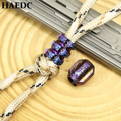 Meteorite Crater Engraving EDC Paracord Titanium Bead Umbrella Rope Keychain Bracelet DIY Bead