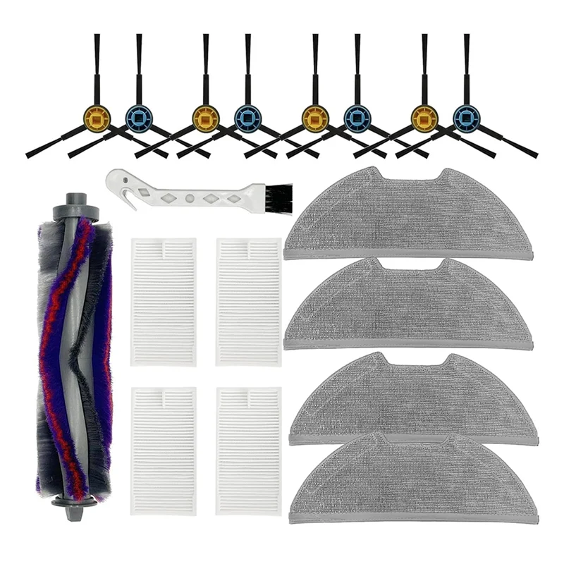 WHYY-Kit di accessori di ricambio per aspirapolvere robot Eureka E10s Spazzola principale Filtri Mop Spazzole laterali Spazzola per pulizia