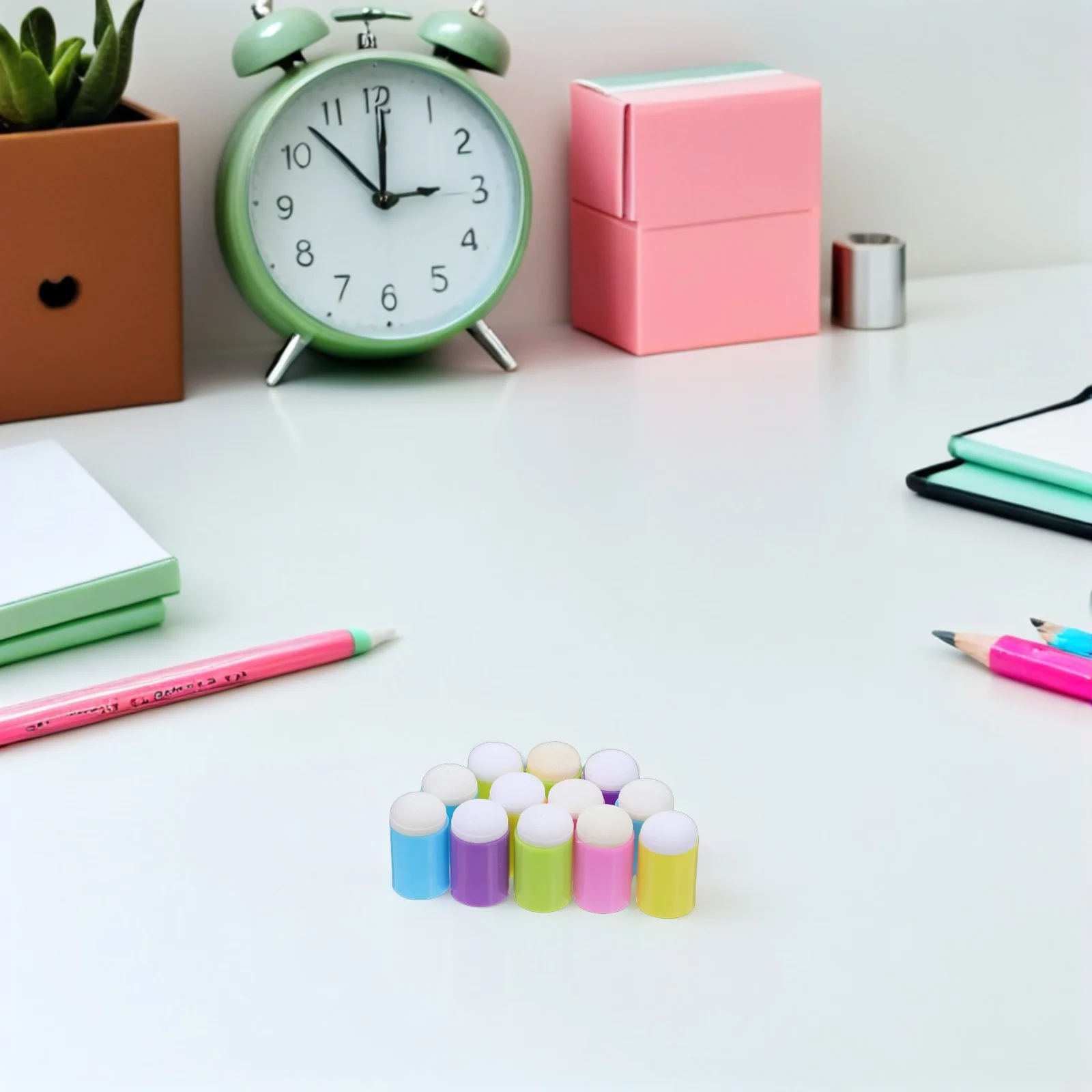 

25pcs Finger Painting Sponge Daubers With Case Reusable Fine Art Applicator For Face Body Crafts Coloring Projects Art