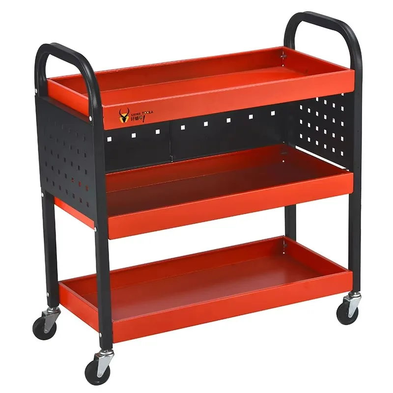 

Multi-functional Three-layer Thickening Trolley for Car Workshop Vehicle Equipment with Easy Maintenance Tool Storage