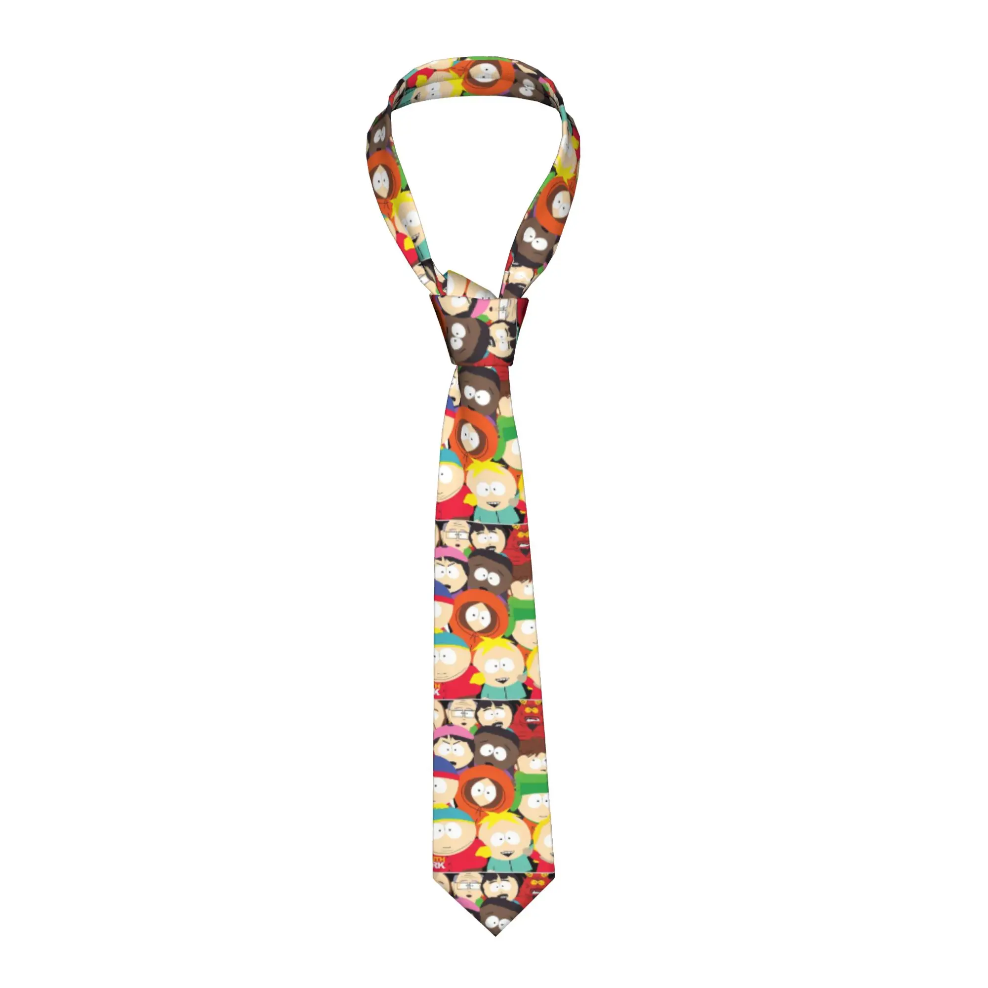 

Галстук унисекс с мультяшным принтом South Park, шелк/полиэстер, 8 см, классический галстук для мужских костюмов, аксессуары, галстук-бабочка, для свадьбы и бизнеса