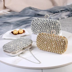 Sparkly Diamond Evening Bags for Women 2024 Finger Ring Clutch Bag Chain Shoulder Handbags Luxury Wedding Party Purse Sac A Main