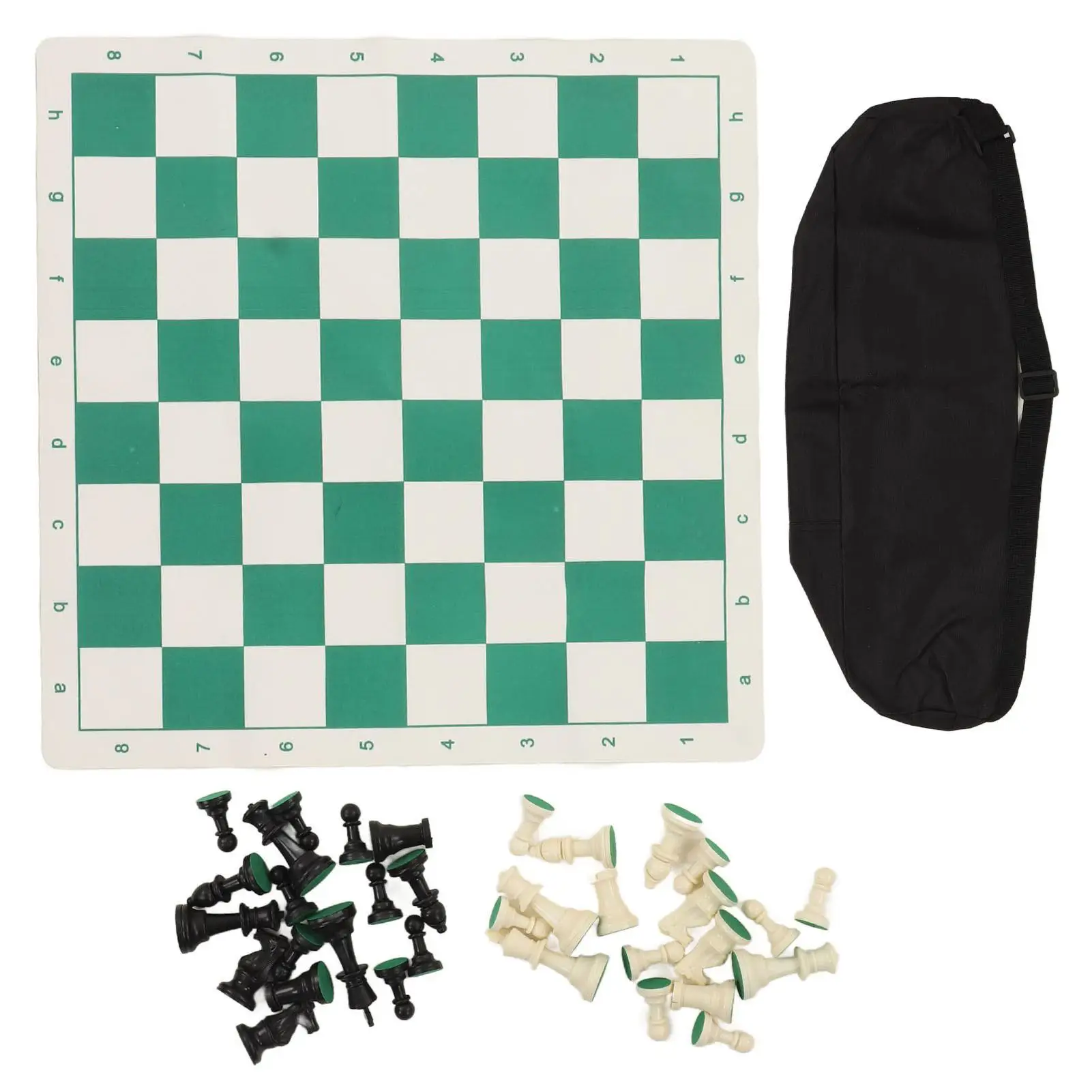 

Travel Chess Checkers Set with Zipper Bag - Folding Roll-Up Game for kids & Adults - Portable Fun!