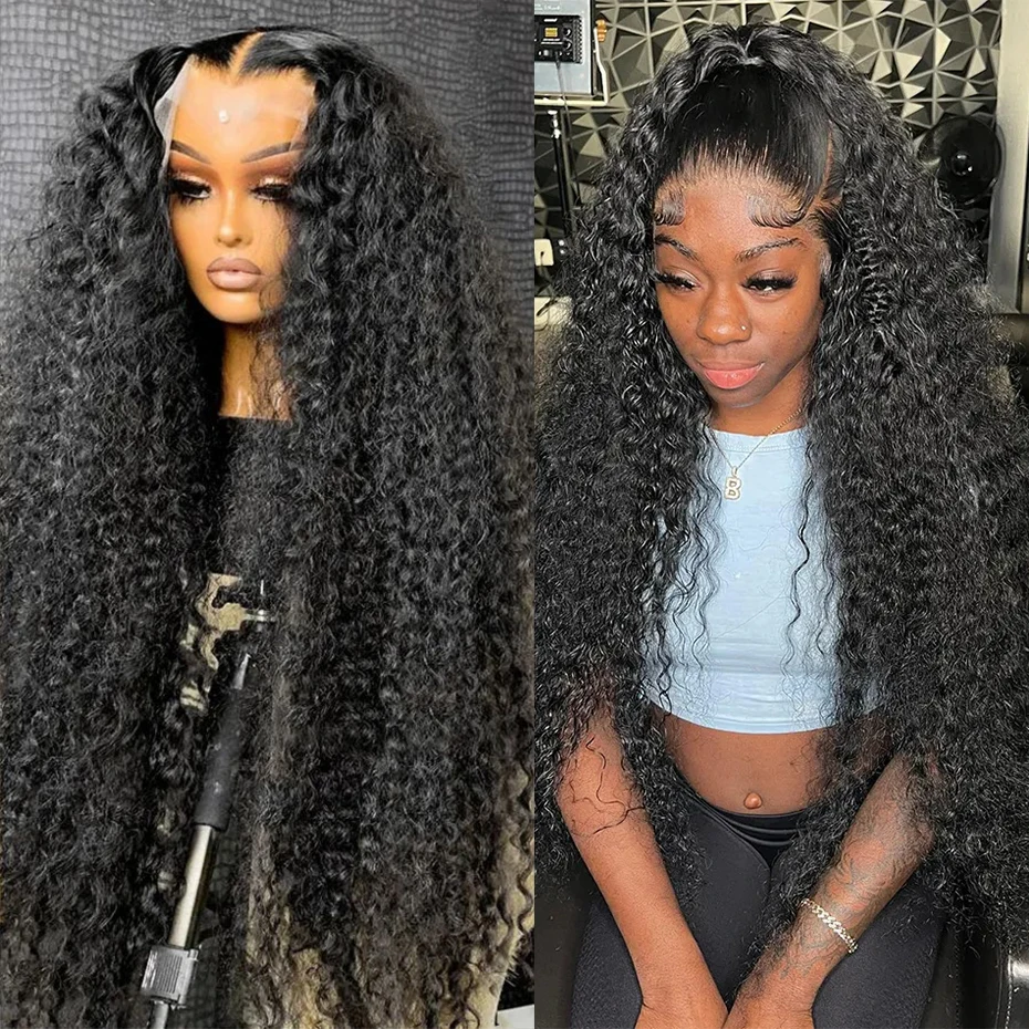 Lace Frontal Wig Deep Wave 13x6 13x4 HD Transparent Lace Front Human Hair Wigs 180% Brazilian Cury Hair 4x4 HD Lace Closure Wigs