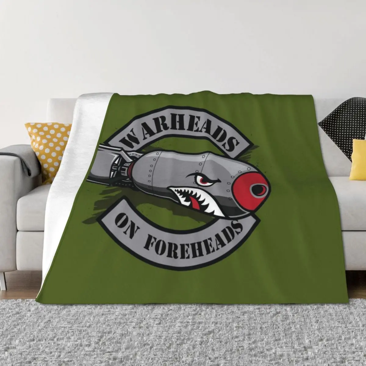 

Warheads On Foreheads Throw Blanket Flannels Sofa Throw Thin Blankets