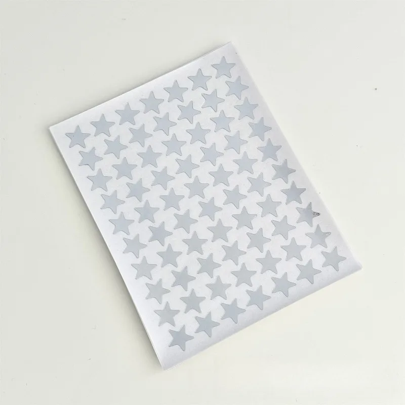10 Sheets/Pack Silver Five Pointed Star Stickers for Primary School Students Pray Stickers Encourage and Reward Stickers