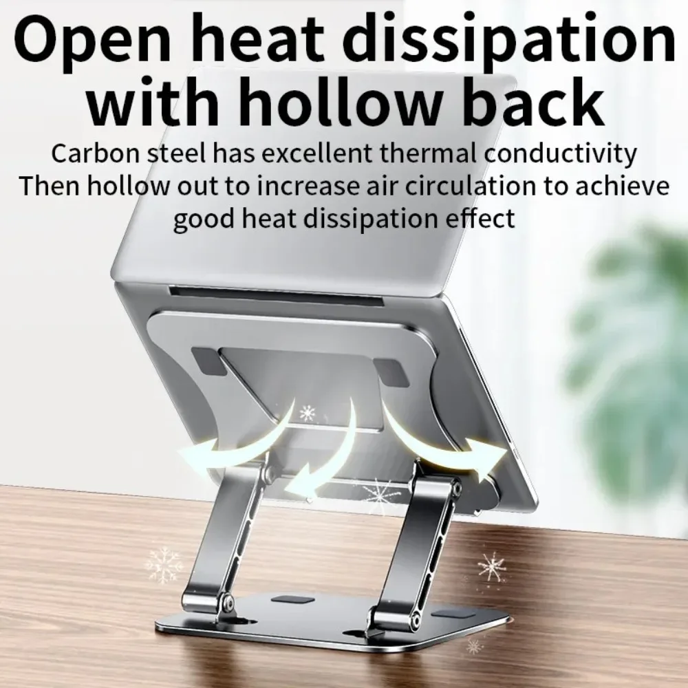 Dual‑Axis Adjustable Aluminum Alloy Laptop Tablet Stand Foldable Portable Cooling Holder Anti‑Slip Riser for 11‑17 Inch Notebook