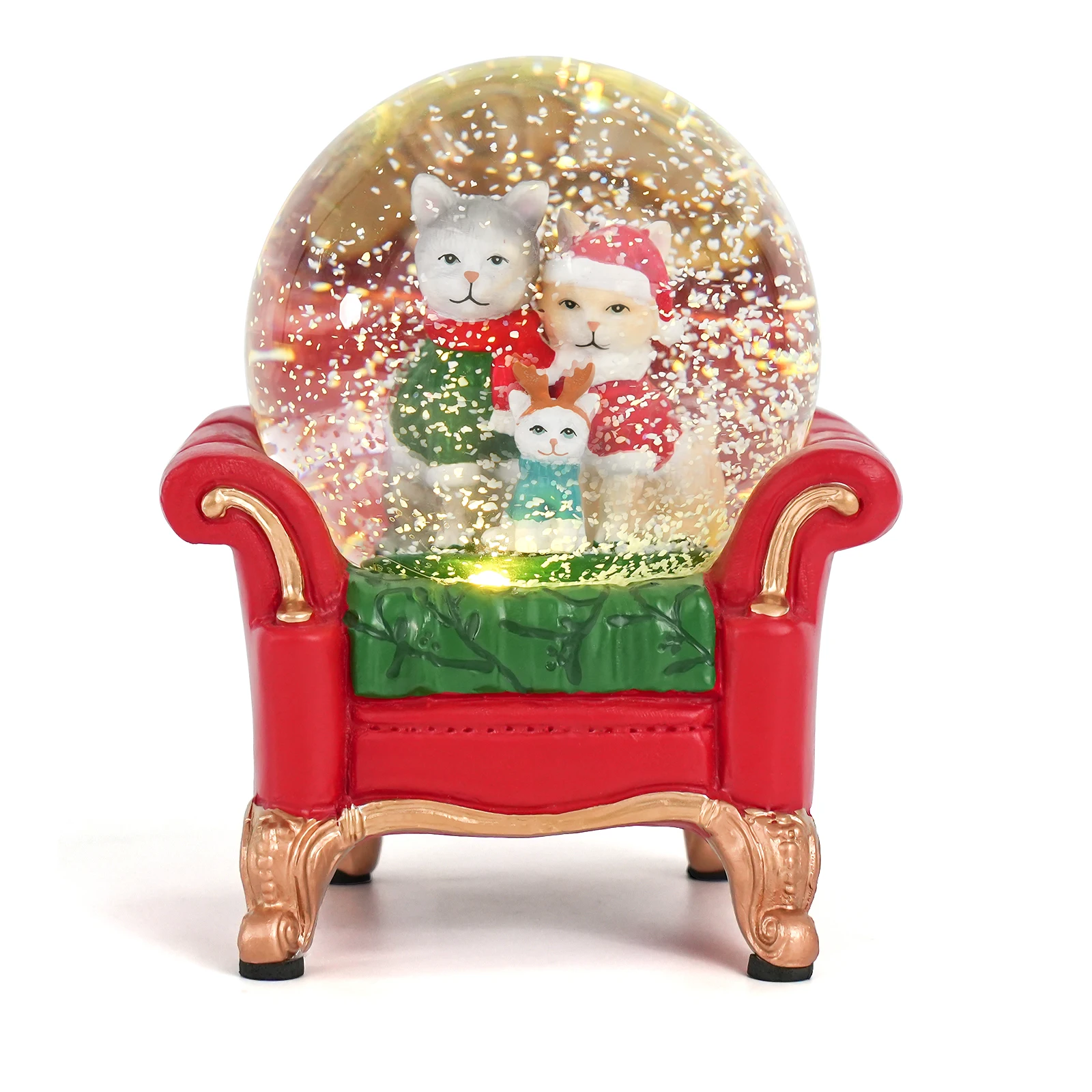 

Winter Animal Christmas Snow Globe with LED Lights for Tabletop Decor, Gift for Christmas Lovers