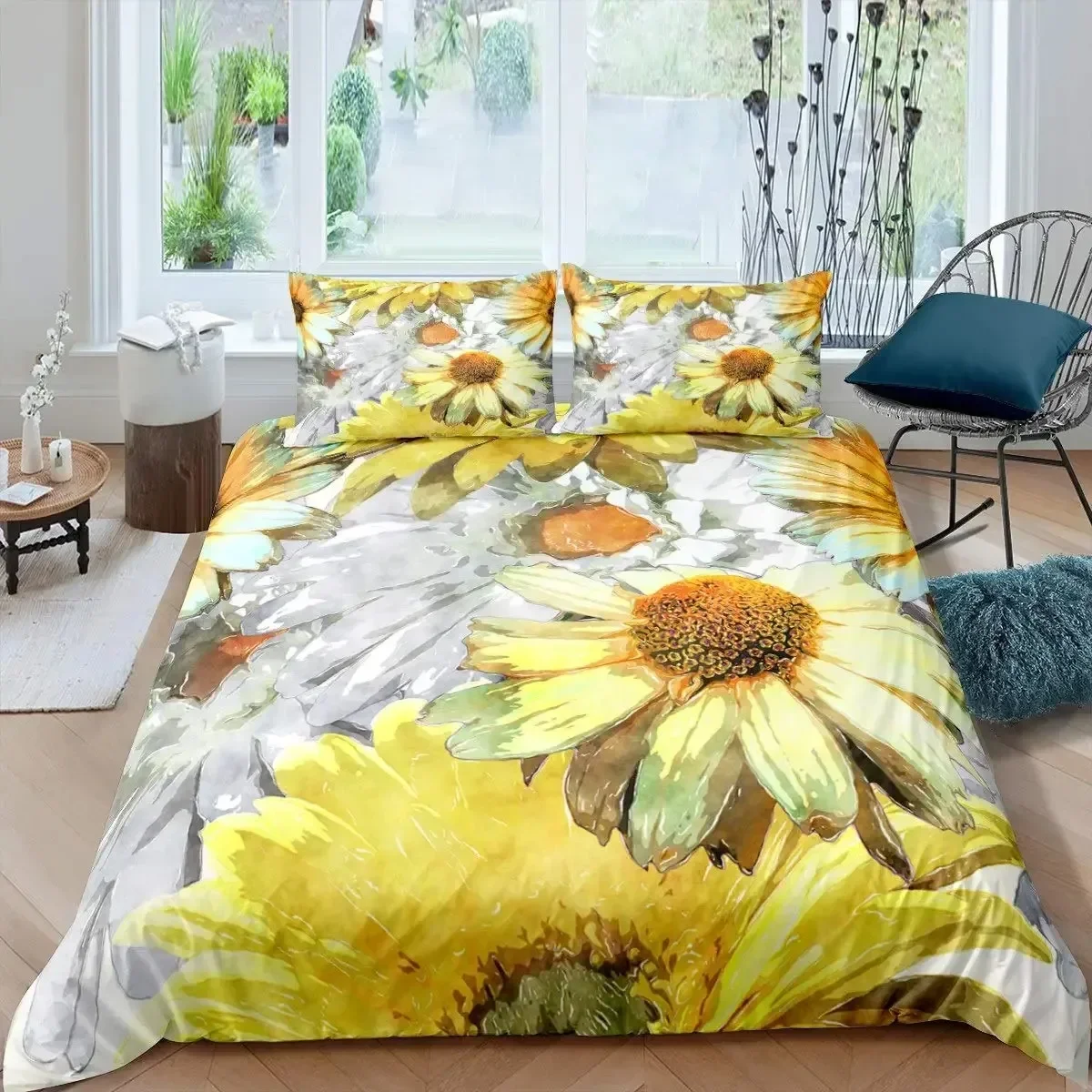 

Rose Floral Blossom Flowers Sunflower Comfortable Duvet Cover Pillowcase Bedding Set Children Bedroom Decoration Home Textile