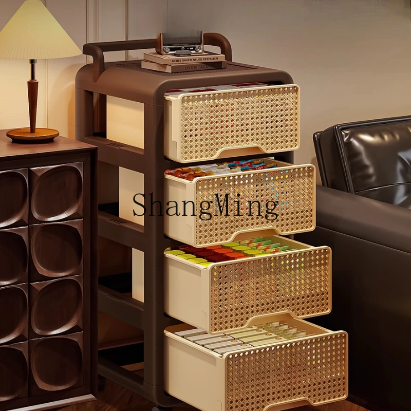 

FG medieval trolley rack snack storage rack living room movable installation-free multi-layer drawer storage cabinet