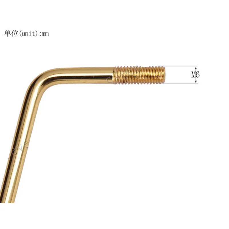 Ein aufschraubbare Tremolo-Arm-Whammy-Bar für E-Gitarren-Zubehör, Gewindedurchmesser 6 mm (M6), in den Farben Chrom, Schwarz und Gold erhältlich. – Detail 13