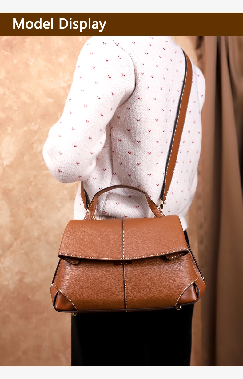 2026 Neue Retro Einfache Handtasche Vielseitig und Elegant Einfarbige Schulter-Umhängetasche Handtasche für Pendler – Detail 7
