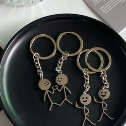 Llaveros creativos de corazón a corazón para amantes del dedo medio, llavero divertido para parejas, colgante de bolso, regalos de pareja