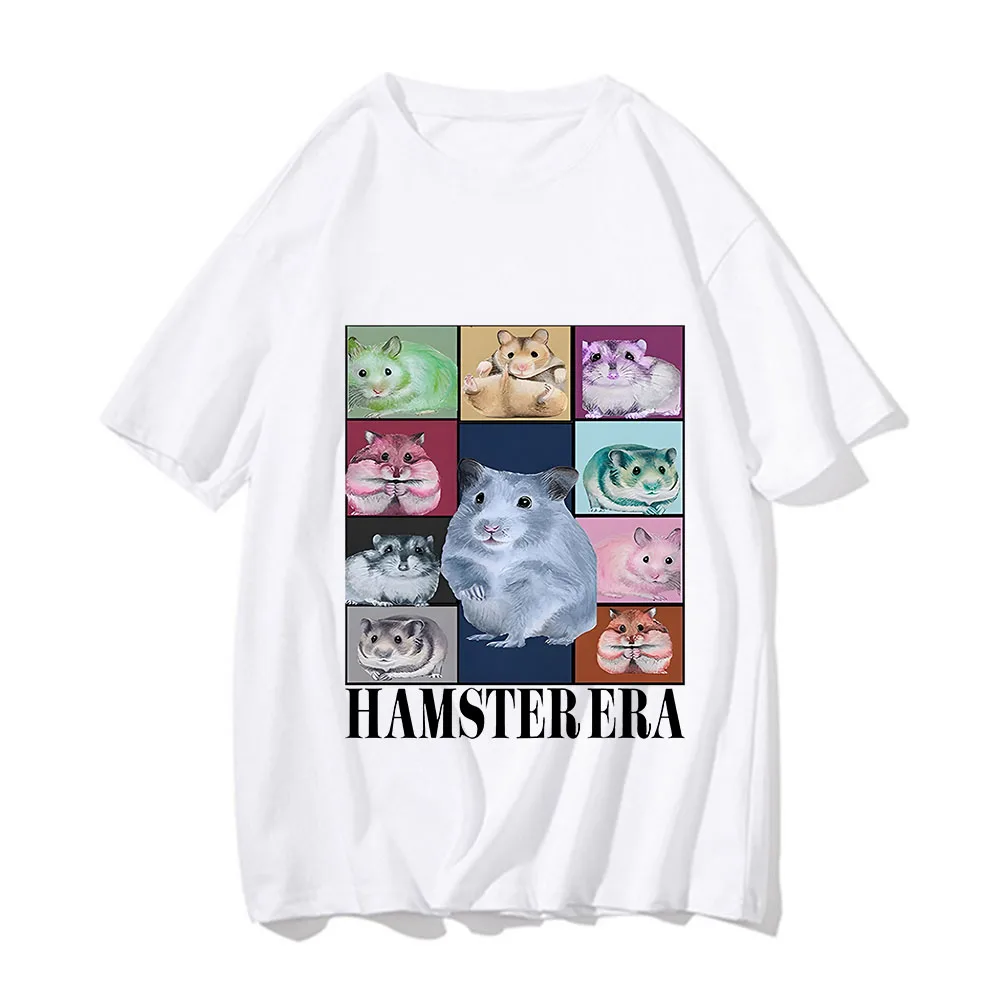 مضحك الهامستر إيراس جولة التي شيرت الرجعية الرجال/النساء تي شيرت Harajuku الملابس تيز للجنسين خمر Kawaii ملابس علوية من القطن الجرافيك تي شيرت #1