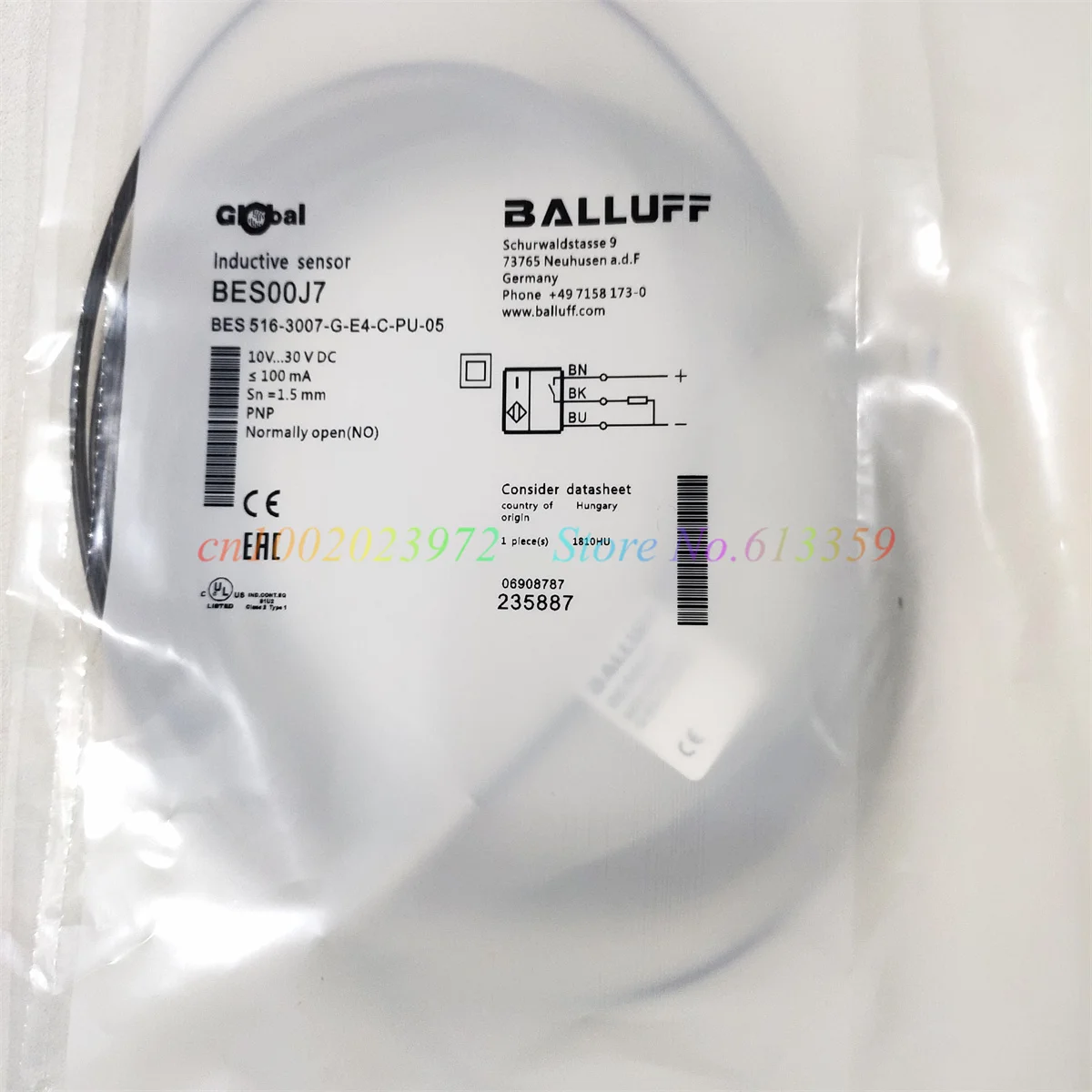 BES 516-3007-G-E4-C-PU-05 Balluff New High-Quality Proximity Switch Sensor