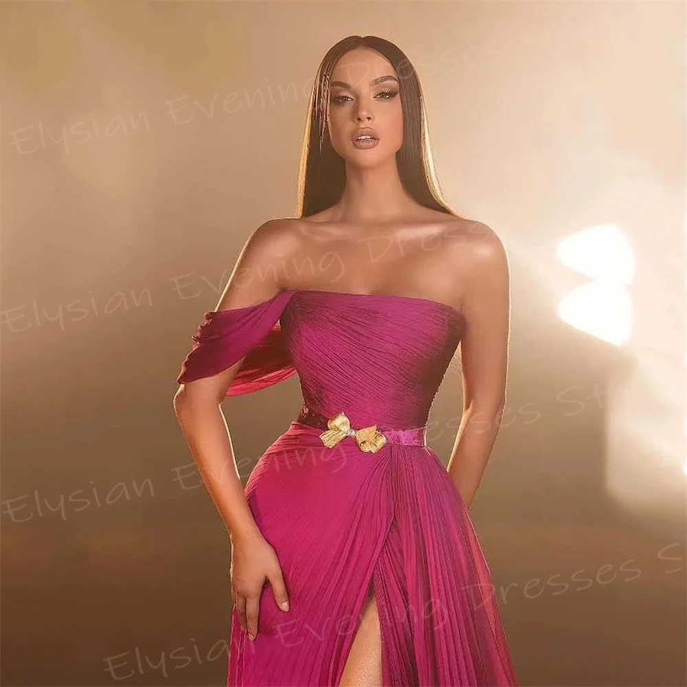 Generous Women's Mermaid Graceful Evening Dresses Popular One Shoulder Sleeveless Prom Gowns High Side Split Vestido De Noche