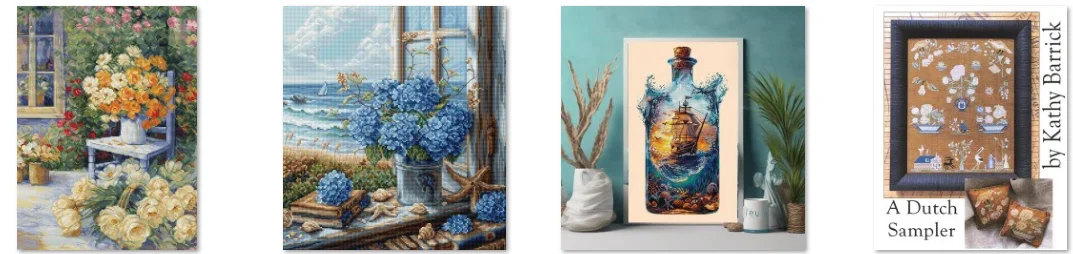 

Cross stitch Kit 14CT 18CT 25CT Canvas Cross Stitch DIY Embroidery Set DMC Threads Craft -bottle sailboat 40-64