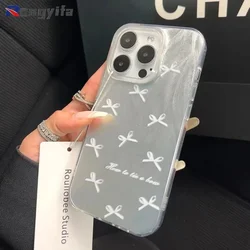 For Xiaomi Poco C65 C61 C55 C51 C50 F5 F6 M6 M5s M4 M3 M2 X6 X5 X3 NFC GT Phone Case White Bow Bling Cover