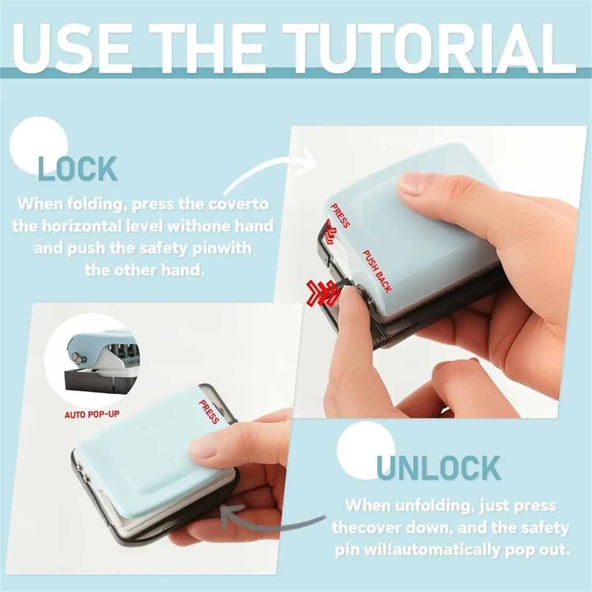 1pc Portable Mini 6-Hole Puncher for Planners - DIY Book Binder for A4/A5/B5 Paper, Ideal for School