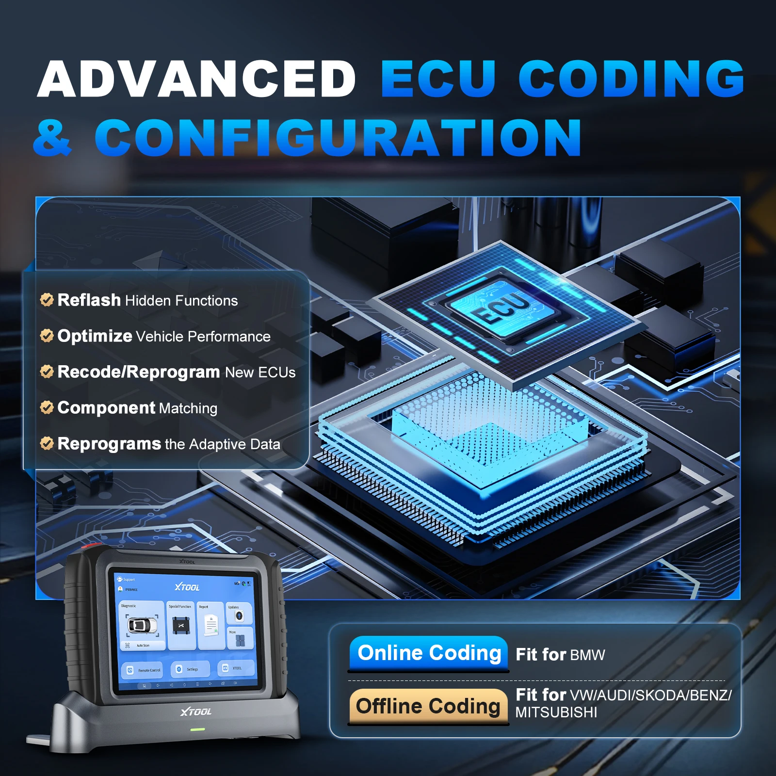 EU Warehouse XTOOL IP919MAX J2534 ECU Programming Tool Obd2 Diagnostic Scanner Full System Car Key Programmer Machine 51 Reset - Image 6