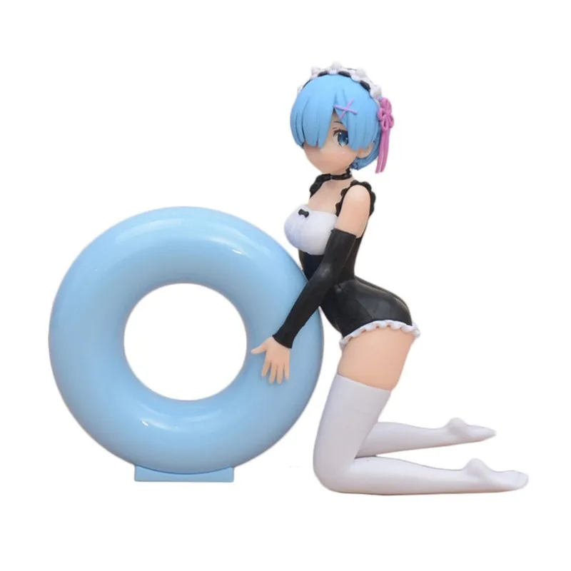 13CM Rem Figure Sexy Swimming Ring Swimsuit Re:Life In A Different World From Zero Action Figure Anime Model Toy Doll PVC