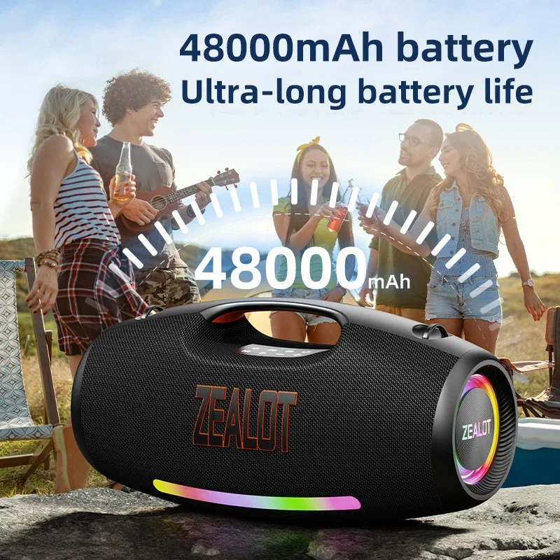 Zealot-s89 250W防水ポータブルBluetoothスピーカー、ワイヤレス屋外用ブームボックスサブウーファー、トリプルパッシブラジエーター搭載-重低音