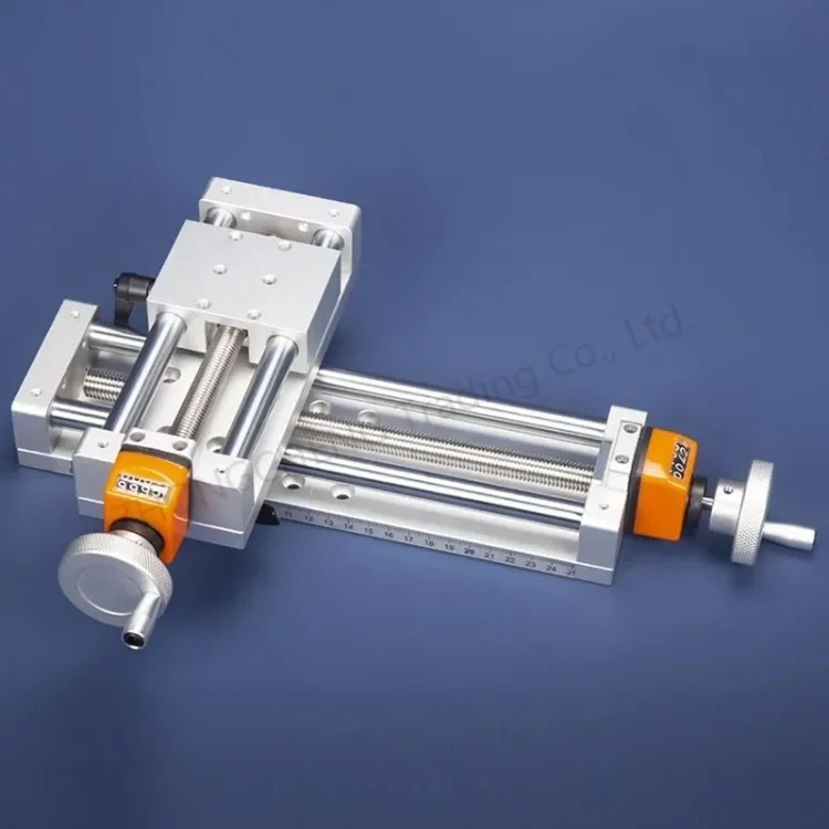 XYZ three-axis linear fine-adjustment precision guide rail manual sliding stage module with T-type lead screw NS80