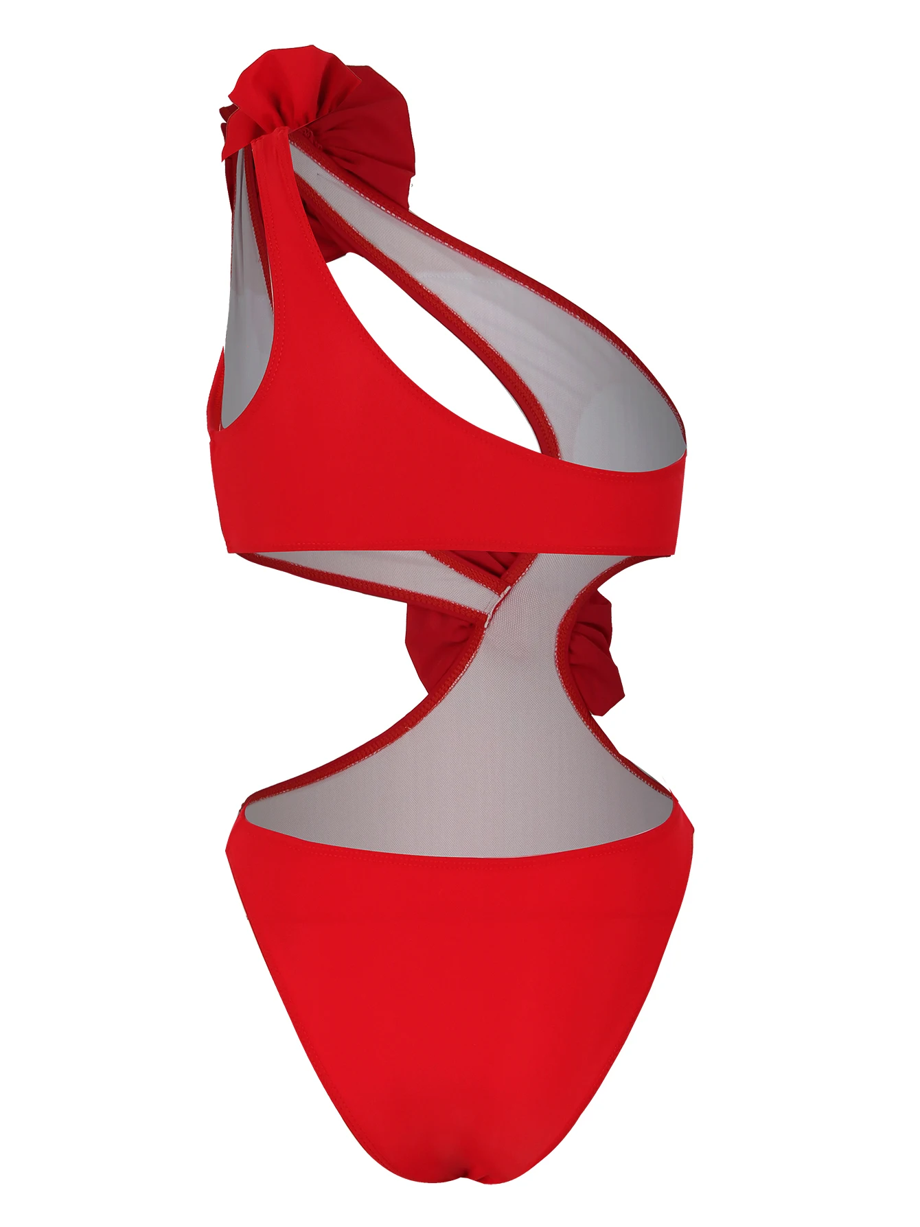 2 Pcs Luxury Woman Swimsuit Sexy Bikini Design 2025 Flower Swimwear Female Red White Cut Out Swim Suit Retro Bodysuit Beachwear