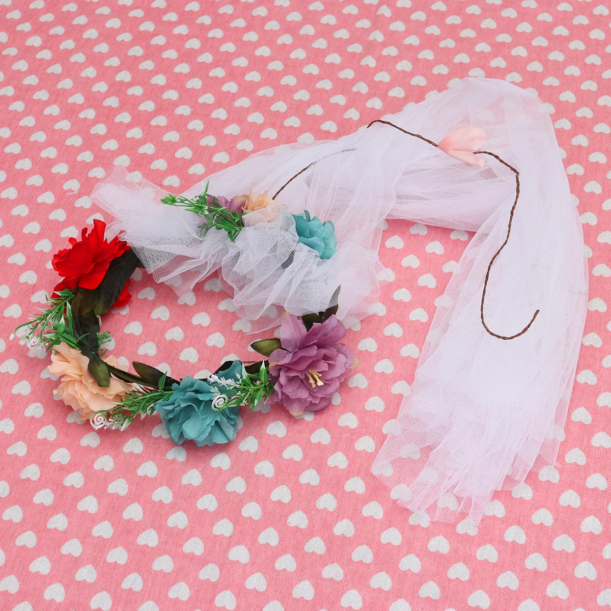 

Elegant Bridal Artificial Flowers Wedding Headpiece Rose Bridal Veils Veils Bride Wreath Hair Headdress Tulle