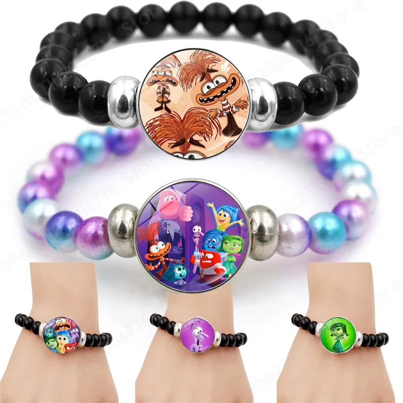 

New Inside Out 2 Beaded Bracelet Girls Anime Accessories Cartoon Joy Sadness Anger Disgust Fear Children Expression Bracelet