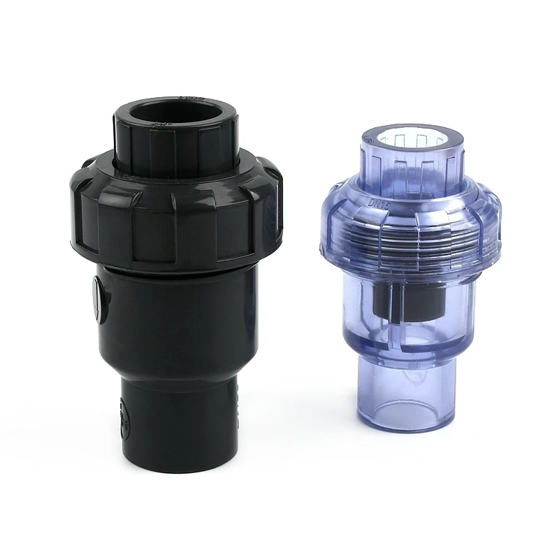 1PC 20~110mm UPVC Transparent Check Valve Fish Tank Garden Irrigation Aquarium Tube Watering Adapter Fittings PVC Pipe Connector