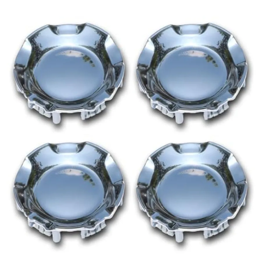 

4PCS Polished Aluminum Wheel Center Caps Compatible with Chevy Silverado Avalanche Suburban Tahoe 2007-2014 7-1/8" Hubcap 6 Lug