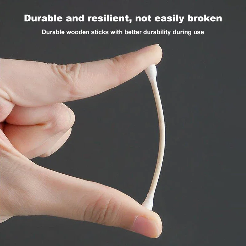 สำลีพันก้านสองหัวแบบใช้แล้วทิ้ง บรรจุกระป๋อง จำนวน 1500/500 ชิ้น สำหรับเช็ดลิปสติก ทำความสะอาดหู แต่งหน้า และอื่นๆ