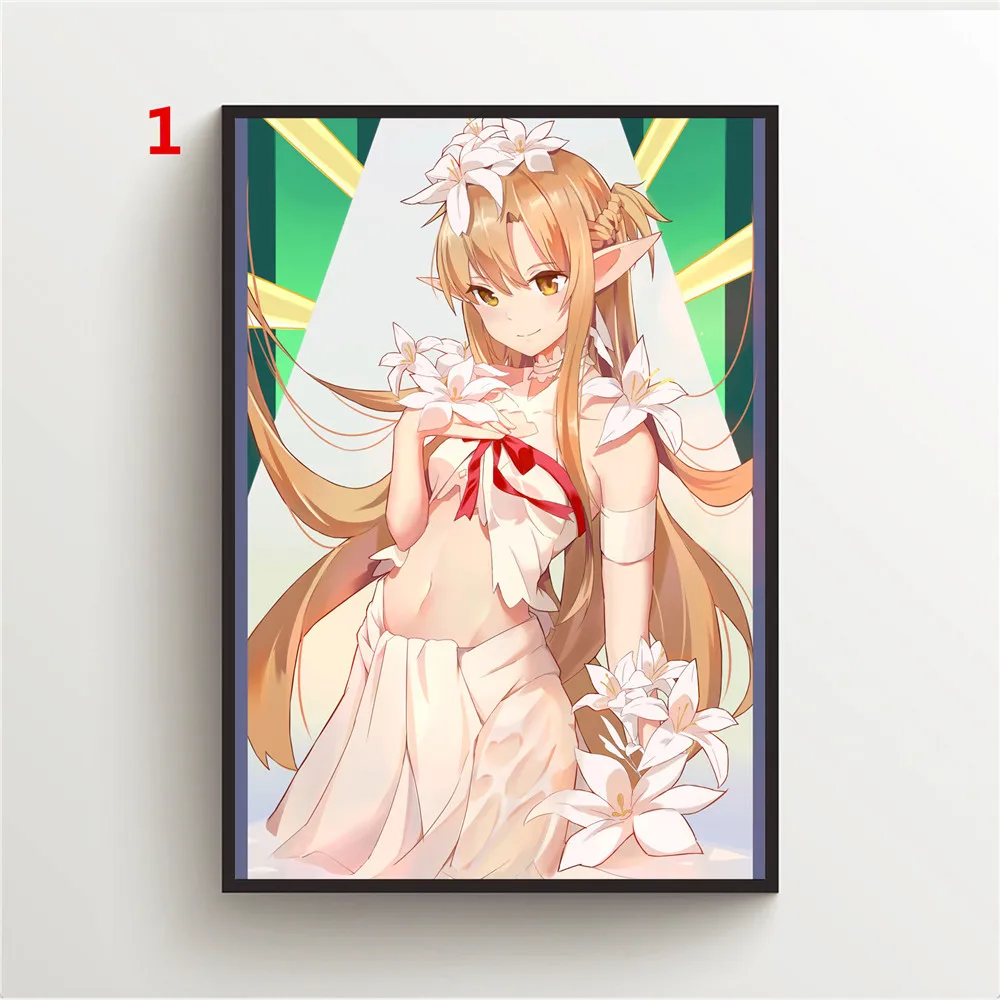 Sword Art Online Asuna Silica Anime Posters Canvas Painting Wall Decor Posters Wall Poster Room Decor Wall Art Picture Home Deco