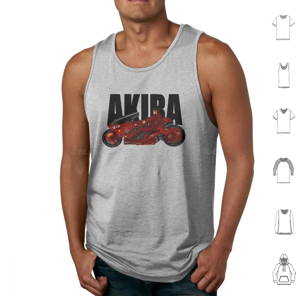 Kaneda Riding His Motorbike From Akira Tank Tops Print Cotton Manga Akira Anime Japan Kaneda Tetsuo Tokyo Japanese