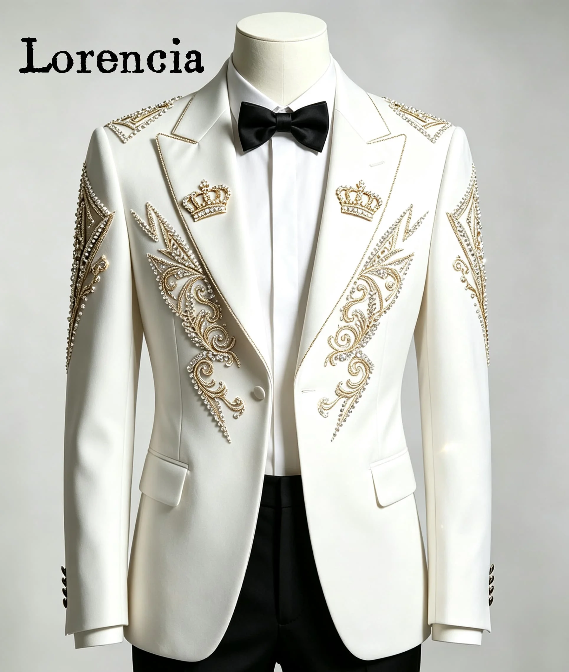 High End Rhinestone Embroidery Men Suits 2 Pieces Set Slim Fit Groom Wedding Tuxedos Customized Male Party Blazer costumes homme