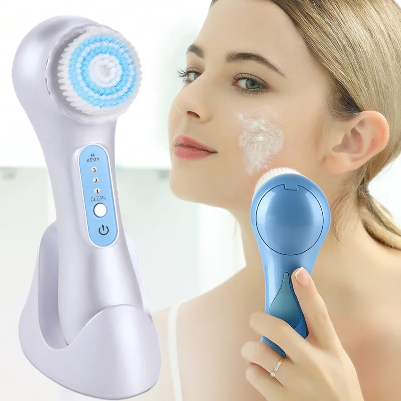 Brosse de nettoyage du visage à ultrasons, dissolvant de points noirs, masseur rotatif, soins de la peau, nettoyage des Pores en profondeur, exfoliant, épurateur