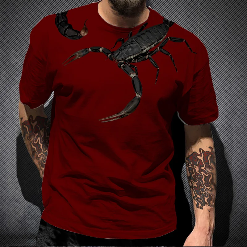 Cool Scorpion Series Homme T-shirts Printed Men's T Shirt New Fashion Short-Sleeved Hip-Hop T-shirt Streetwear Male Top Unisex