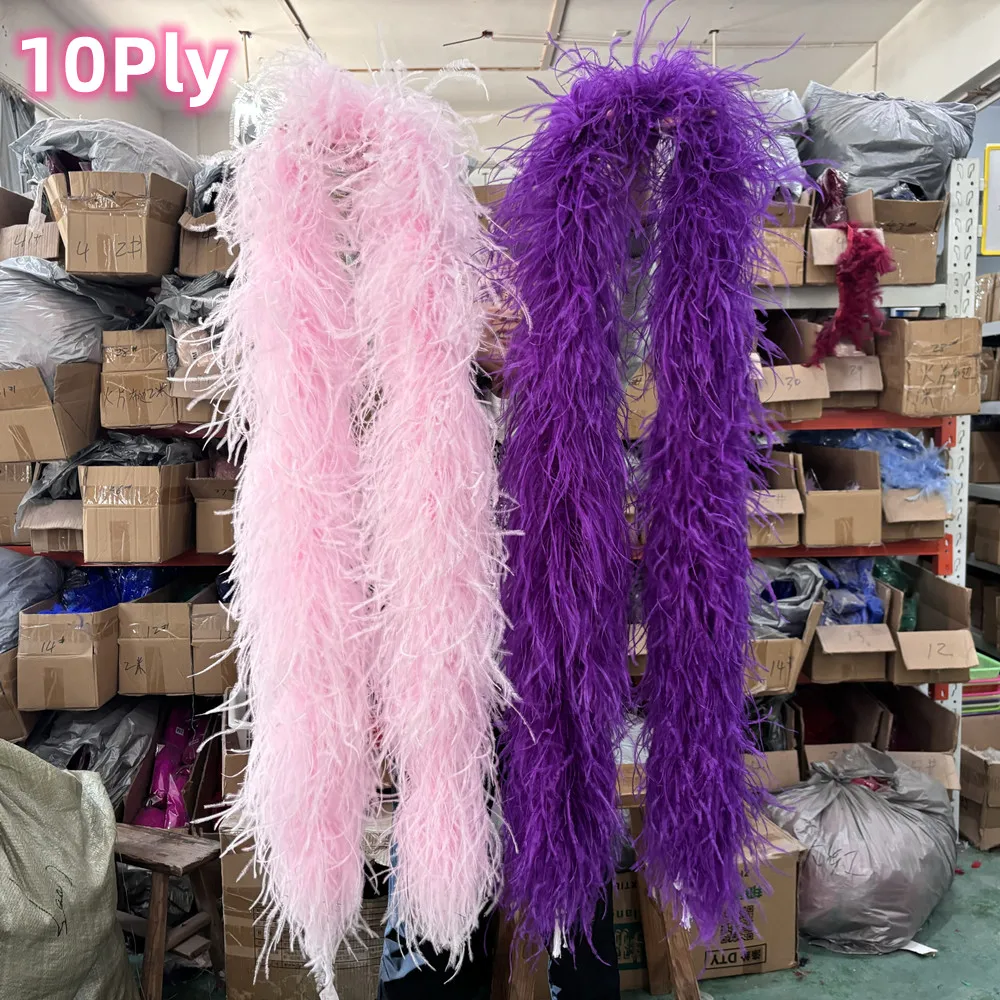 

0.5/1/1.5/2/3Meters Natural Ostrich Feather Boa 10Ply Thick Feathers Scarf for Wedding Carnival Performance Costume Plumes Shawl